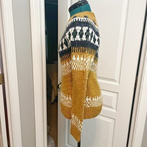 Lucky Brand Fair Isle Nordic Wool Crew Neck Pullover Knit Winter Sweater - Picture 6 of 9